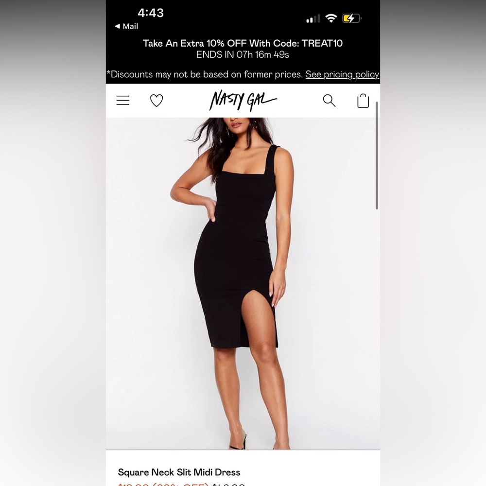 Nasty Gal Split Square Neck Bodycon 2 Dresses Green and Pink Size 6 NWT